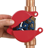 Dispositivo de Bloqueo LOTO para Válvulas de Compuerta, Para Diámetros de 3 a 6.5", Color Rojo