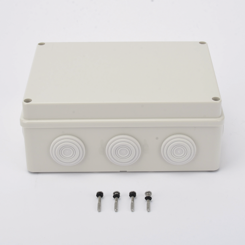 Caja Derivación-Conexión de Plástico (140 X 190 X 76 mm) con 10 Glándulas de Goma. Para Instalaciones Comerciales, Residenciales e Industriales. Incluye Tornillería para su Tapa. Funciona También como Registro.