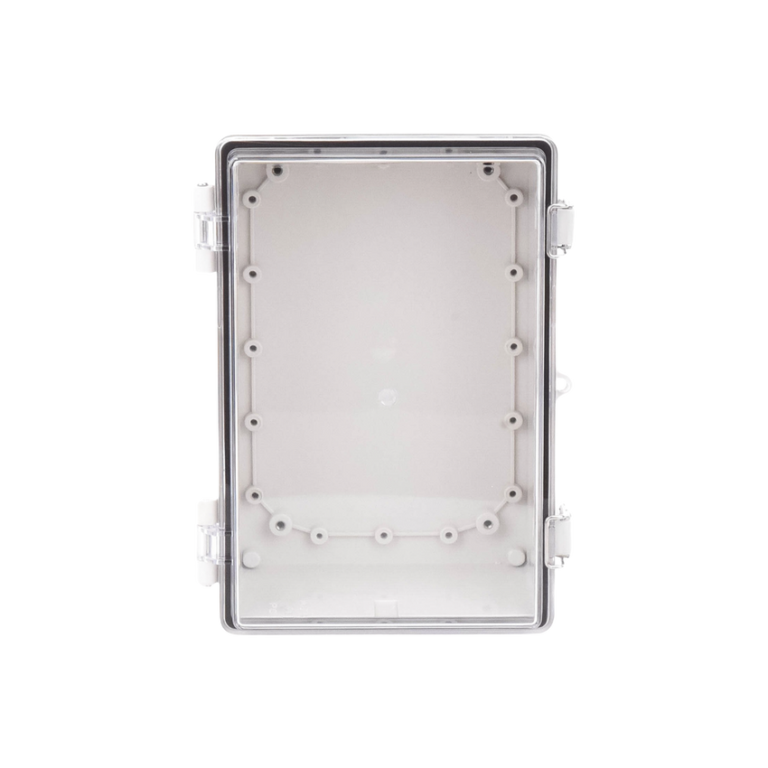 Gabinete Plástico ABS, Puerta Transparente, Uso en Intemperie IP66 (190 x 290 x 140 mm) cierre por Broche Inoxidable y Permite Cerrado con Candado y Llave (Perno 5mm) No Incluido