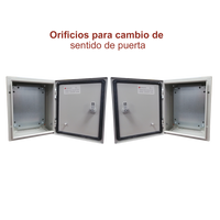 Gabinete de Acero IP66 Uso en Intemperie (300 x 400 x 200 mm) con Placa Trasera Interior de Metal y Compuerta Inferior Atornillable (Incluye Chapa y Llave T).