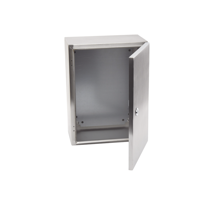 Gabinete de Acero Inoxidable IP66 Uso en Intemperie (300 x 400 x 200 mm) con Placa Interna Galvanizada.