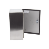 Gabinete de Acero Inoxidable IP66 Uso en Intemperie (300 x 400 x 200 mm) con Placa Interna Galvanizada.