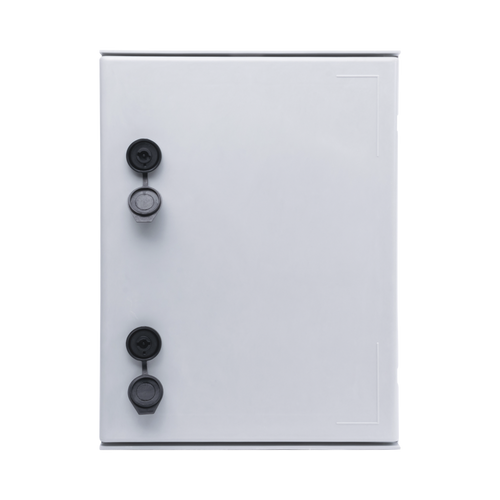 Gabinete de Poliéster IP65 Uso en Intemperie (300 x 400 x 200 mm) con Placa Trasera Interior de Plástico (Incluye Chapa y Llave).