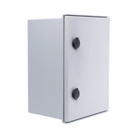 Gabinete de Poliéster IP65 Uso en Intemperie (300 x 400 x 200 mm) con Placa Trasera Interior de Plástico (Incluye Chapa y Llave).