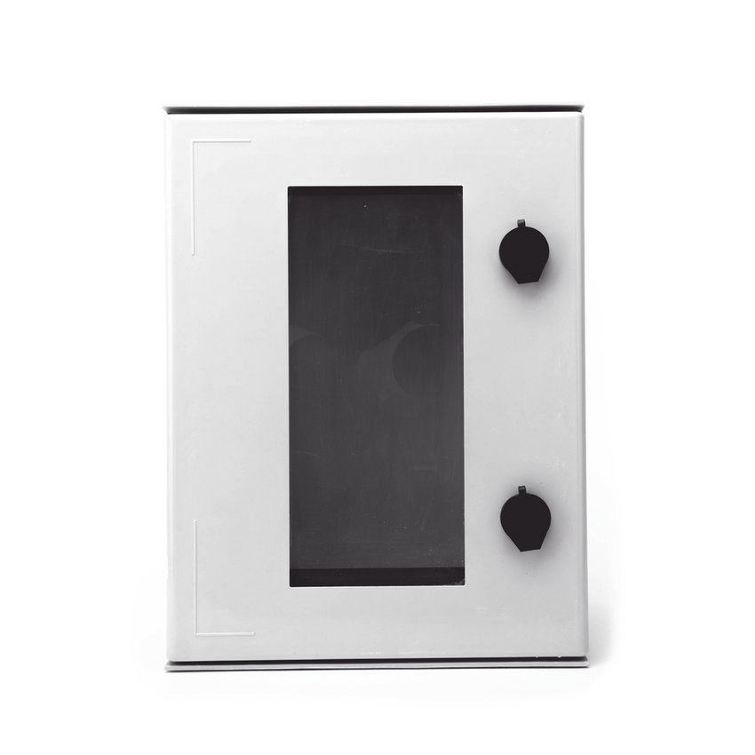 Gabinete de Poliéster IP65 Puerta Transparente, Uso en Intemperie (300 x 400 x 200 mm) con Placa Trasera Interior de Plástico (Incluye Chapa y Llave).