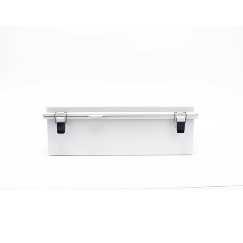 Gabinete de Plástico ABS, Uso en Intemperie IP66 (350 x 460 x 160 mm) Cierre por Broche Inoxidable y Permite Cerrado con Candado y Llave (Perno 5mm) No Incluido