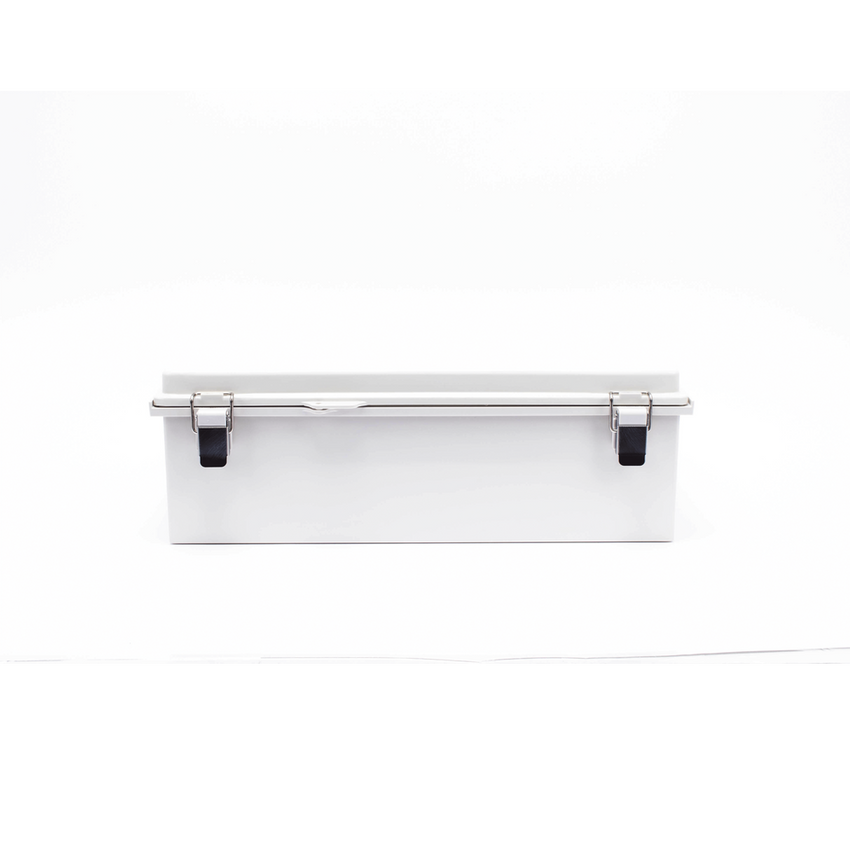 Gabinete de Plástico ABS, Uso en Intemperie IP66 (350 x 460 x 160 mm) Cierre por Broche Inoxidable y Permite Cerrado con Candado y Llave (Perno 5mm) No Incluido