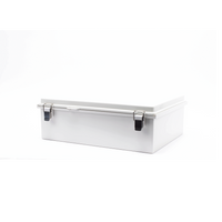 Gabinete de Plástico ABS, Uso en Intemperie IP66 (350 x 460 x 160 mm) Cierre por Broche Inoxidable y Permite Cerrado con Candado y Llave (Perno 5mm) No Incluido
