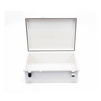 Gabinete de Plástico ABS, Uso en Intemperie IP66 (350 x 460 x 160 mm) Cierre por Broche Inoxidable y Permite Cerrado con Candado y Llave (Perno 5mm) No Incluido