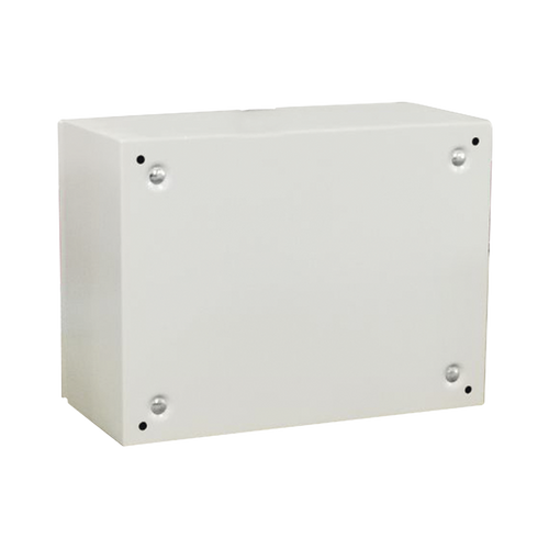 Gabinete de Acero IP66 Uso en Intemperie (400 x 300 x 300 mm) con Placa Trasera Interior Metálica y Compuerta Inferior Atornillable (Incluye Chapa y Llave T). Ideal para Centros de Carga y Tableros de Control.