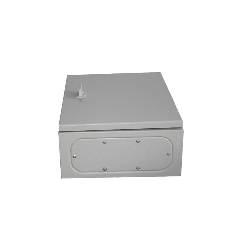 Gabinete de Acero IP66 Uso en Intemperie (400 x 400 x 200 mm) con Placa Trasera Interior de Metal y Compuerta Inferior Atornillable (Incluye Chapa y Llave T).