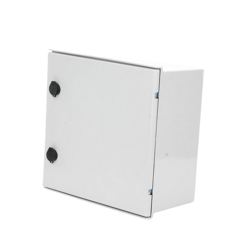 Gabinete de Poliéster IP65 Uso en Intemperie (400 x 400 x 200 mm) con Placa Trasera Interior de Plástico (Incluye Chapa y Llave).