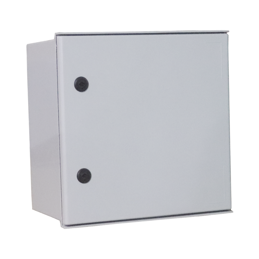 Gabinete de Poliéster IP65 Uso en Intemperie (400 x 400 x 200 mm) con Placa Trasera Interior de Plástico (Incluye Chapa y Llave).