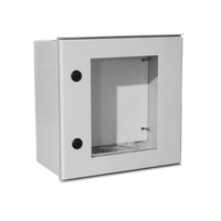 Gabinete de Poliéster IP65 Puerta Transparente, Uso en Intemperie (400 x 400 x 200 mm) con Placa Trasera Interior de Plástico (Incluye Chapa y Llave).