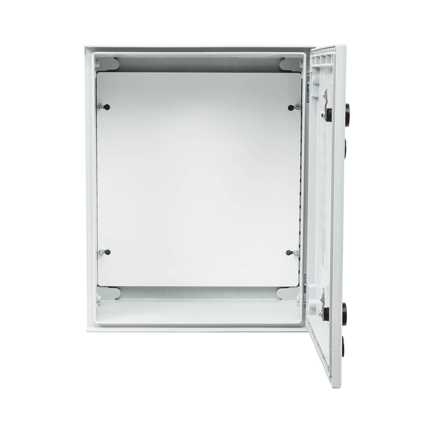 Gabinete de Poliéster IP65 Uso en Intemperie (400 x 500 x 200 mm) con Placa Trasera Interior de Plástico (Incluye Chapa y Llave).