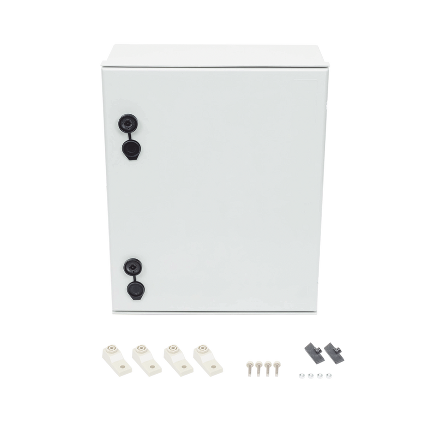 Gabinete de Poliéster IP65 Uso en Intemperie (400 x 500 x 200 mm) con Placa Trasera Interior de Plástico (Incluye Chapa y Llave).
