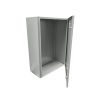 Gabinete de Acero IP66 Uso en Intemperie (500 x 700 x 250 mm) con Placa Trasera Interior Metálica y Compuerta Inferior Atornillable (Incluye Chapa y Llave T).