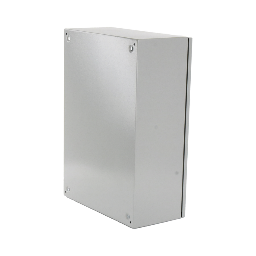 Gabinete Ventilado de Acero IP55 Uso en Exterior (500 x 700 x 250 mm) con Placa Trasera Interior Metálica y Compuerta Inferior Atornillable. Incluye Ventilador, Ventilas, filtros, Chapas y Llave T.