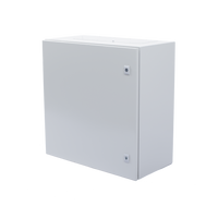 Gabinete de Acero IP66 Uso en Intemperie (600 x 600 x 300 mm) con Placa Trasera Interior Metálica y Compuerta Inferior Atornillable (Incluye Chapa y Llave T).
