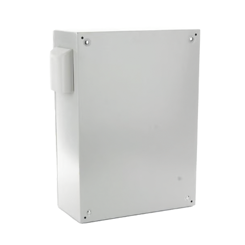 Gabinete Ventilado de Acero IP55 Uso en Exterior (600 x 800 x 300 mm) con Placa Trasera Interior Metálica y Compuerta Inferior Atornillable. Incluye Ventilador, Ventilas, filtros, Chapas y Llave T.