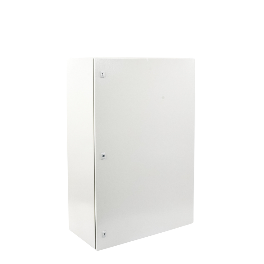 Gabinete de Acero IP66 Uso en Intemperie (800 x 1200 x 400 mm) con Placa Trasera Interior Metálica y Compuerta Inferior Atornillable (Incluye Chapa y Llave).