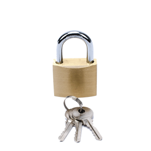 Candado de Latón Cuerpo 40 x 40 mm Con 3 Llaves. Diam. de Perno: 6.2 mm