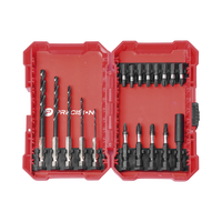 Juego de 18 Puntas y Brocas para Taladro, con Entrada Hexagonal de 1/4", Incluye Estuche.