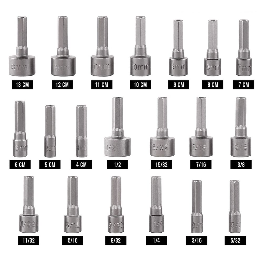 Juego de 208 Puntas para Taladro Entrada Hexagonal 1/4". Incluye Estuche.