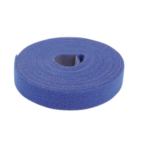 Cinta de Contacto Autoadherente Color Azul / 1.6 cm x 25 metros / Espalda con Espalda (Gancho y Bucle)