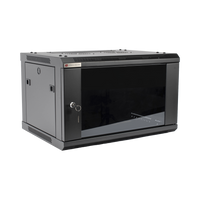 Gabinete PRECISION, Con Puerta de Cristal Templado, de 19in, 6UR, 450mm de Profundidad, Color Negro