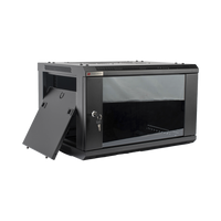 Gabinete PRECISION, Con Puerta de Cristal Templado, de 19in, 6UR, 450mm de Profundidad, Color Negro