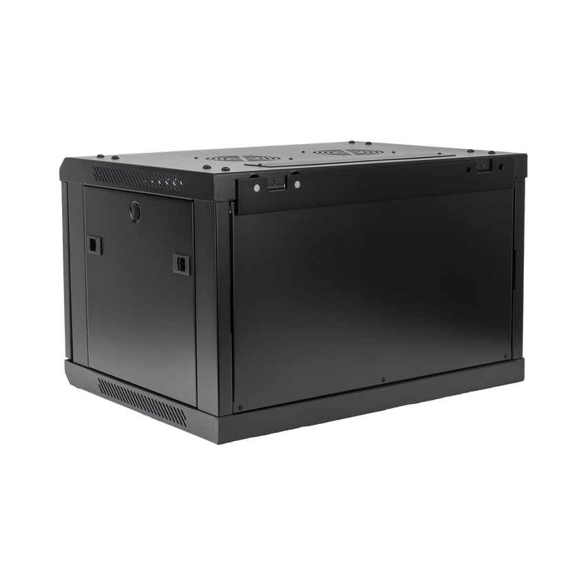 Gabinete PRECISION, Con Puerta de Cristal Templado, de 19in, 6UR, 450mm de Profundidad, Color Negro