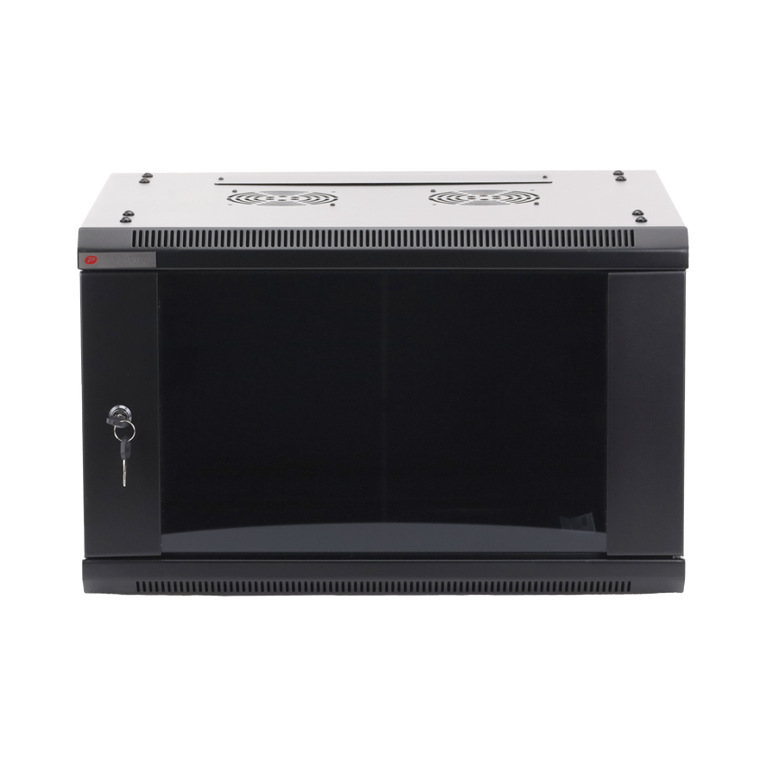 Gabinete PRECISION, Con Puerta de Cristal Templado, de 19in, 6UR, 450mm de Profundidad, Color Negro