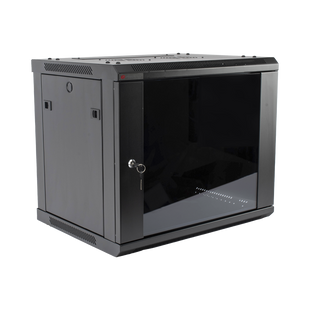 Gabinete PRECISION, Con Puerta de Cristal Templado, de 19in, 9UR, 450mm de Profundidad, Color Negro