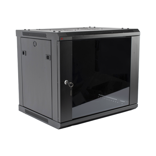 Gabinete PRECISION, Con Puerta de Cristal Templado, de 19in, 9UR, 450mm de Profundidad, Color Negro