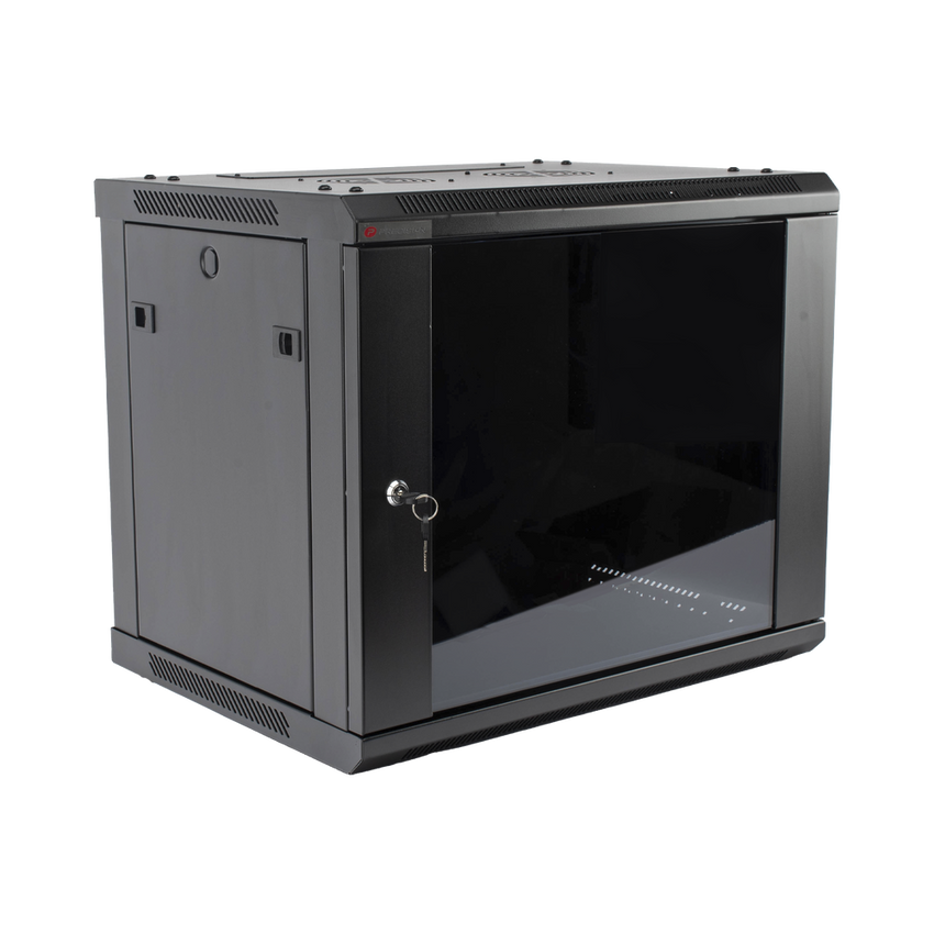 Gabinete PRECISION, Con Puerta de Cristal Templado, de 19in, 9UR, 450mm de Profundidad, Color Negro