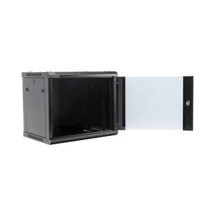 Gabinete PRECISION, Con Puerta de Cristal Templado, de 19in, 9UR, 450mm de Profundidad, Color Negro
