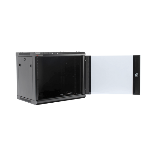 Gabinete PRECISION, Con Puerta de Cristal Templado, de 19in, 9UR, 450mm de Profundidad, Color Negro