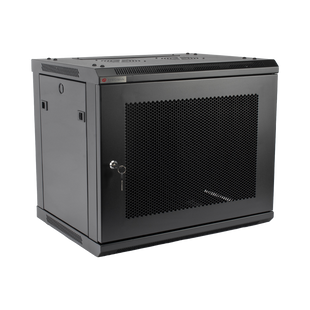 Gabinete PRECISION, Con Puerta Perforada, de 19in, 9UR, 450mm de Profundidad, Color Negro