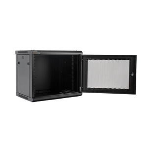 Gabinete PRECISION, Con Puerta Perforada, de 19in, 9UR, 450mm de Profundidad, Color Negro