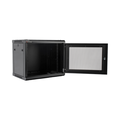 Gabinete PRECISION, Con Puerta Perforada, de 19in, 9UR, 450mm de Profundidad, Color Negro