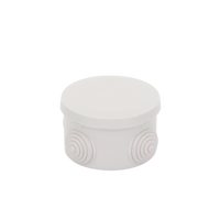 Caja Derivación-Conexión de Plástico Circular con 4 Glándulas de Goma (70 diámetro X 48 alto mm). Para Instalaciones Comerciales,  Residenciales e Industriales. Cerrado a Presión.