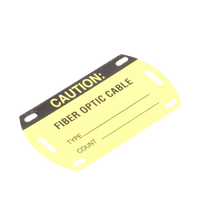 Kit de 5 Etiquetas Autolaminadas para Fibra Óptica, Para Uso Interior/Exterior, Dimensiones de 90.42 x 52.32 mm (3.56 x 2.06 pulgadas), Color Negro con Amarillo