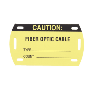 Kit de 5 Etiquetas Autolaminadas para Fibra Óptica, Para Uso Interior/Exterior, Dimensiones de 90.42 x 52.32 mm (3.56 x 2.06 pulgadas), Color Negro con Amarillo