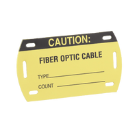 Kit de 5 Etiquetas Autolaminadas para Fibra Óptica, Para Uso Interior/Exterior, Dimensiones de 90.42 x 52.32 mm (3.56 x 2.06 pulgadas), Color Negro con Amarillo