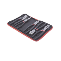 Juego de 5 Pinzas de 8" con Estuche. Incluye: P. Mecánica, P. para Tubo, P. Eléctrica, P. Corte, Nariz Larga.