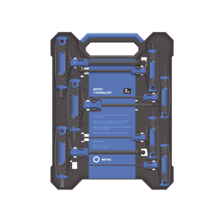 Juego de 7 Llaves Hexagonales ( Allen )  Milimétricas con Cabeza Redonda y Mango T.