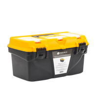 Caja Porta Herramientas 17", 44x26x23 cm Bicolor con Compartimientos para Tornillos.