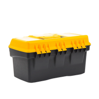 Caja Porta Herramientas 17", 44x26x23 cm Bicolor con Compartimientos para Tornillos.