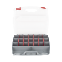 Caja Organizadora con 21 Divisiones Fabricada en Plástico de Alta Resistencia de 38x31x7 cm.